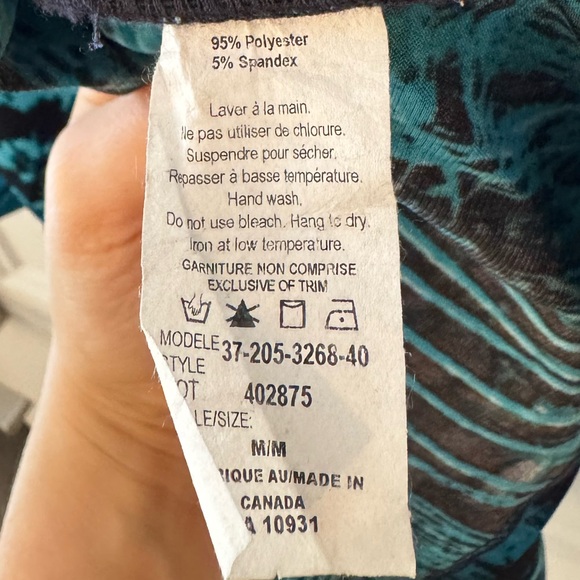 Laura Peacock Blue/Green One-Shoulder Top - 2010s: Business Casual/Office Siren - Picture 6 of 6